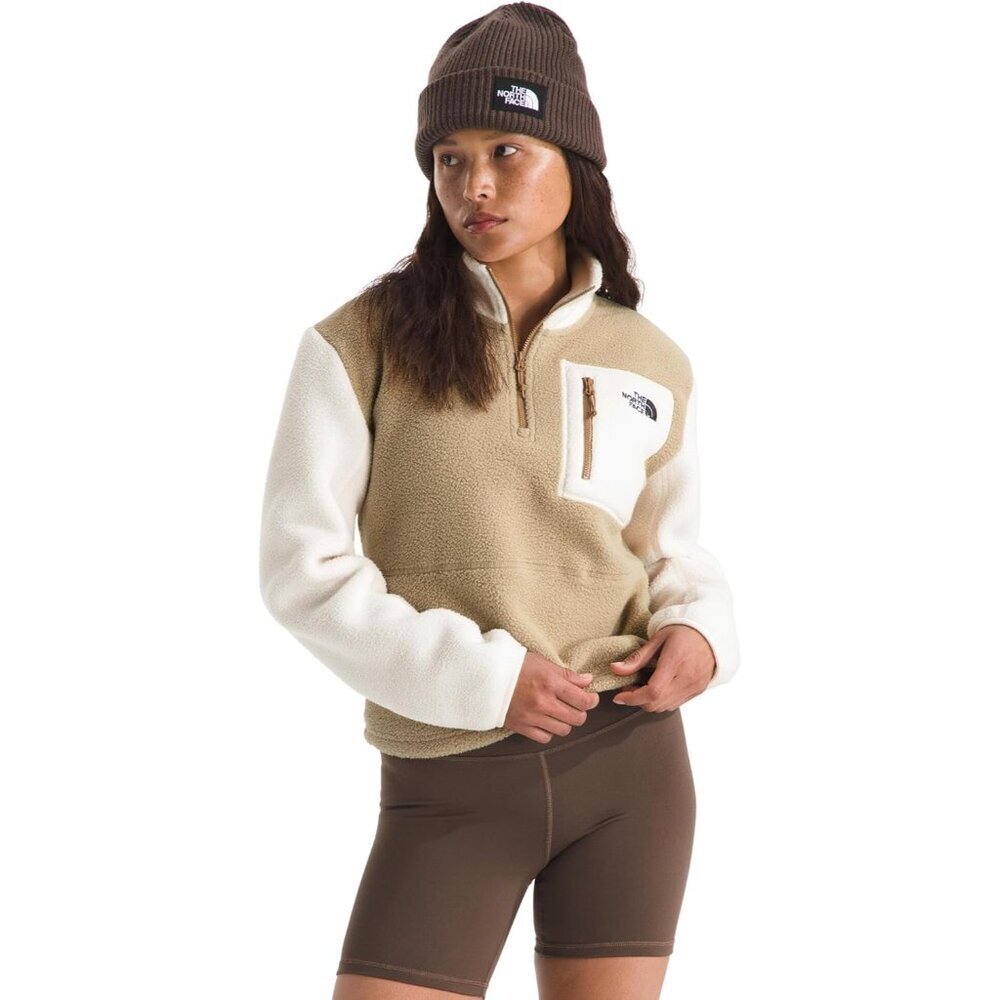 Women's Yumiori Quarter Zip Jacket Lightweight Fleece Pullover with Embroidered